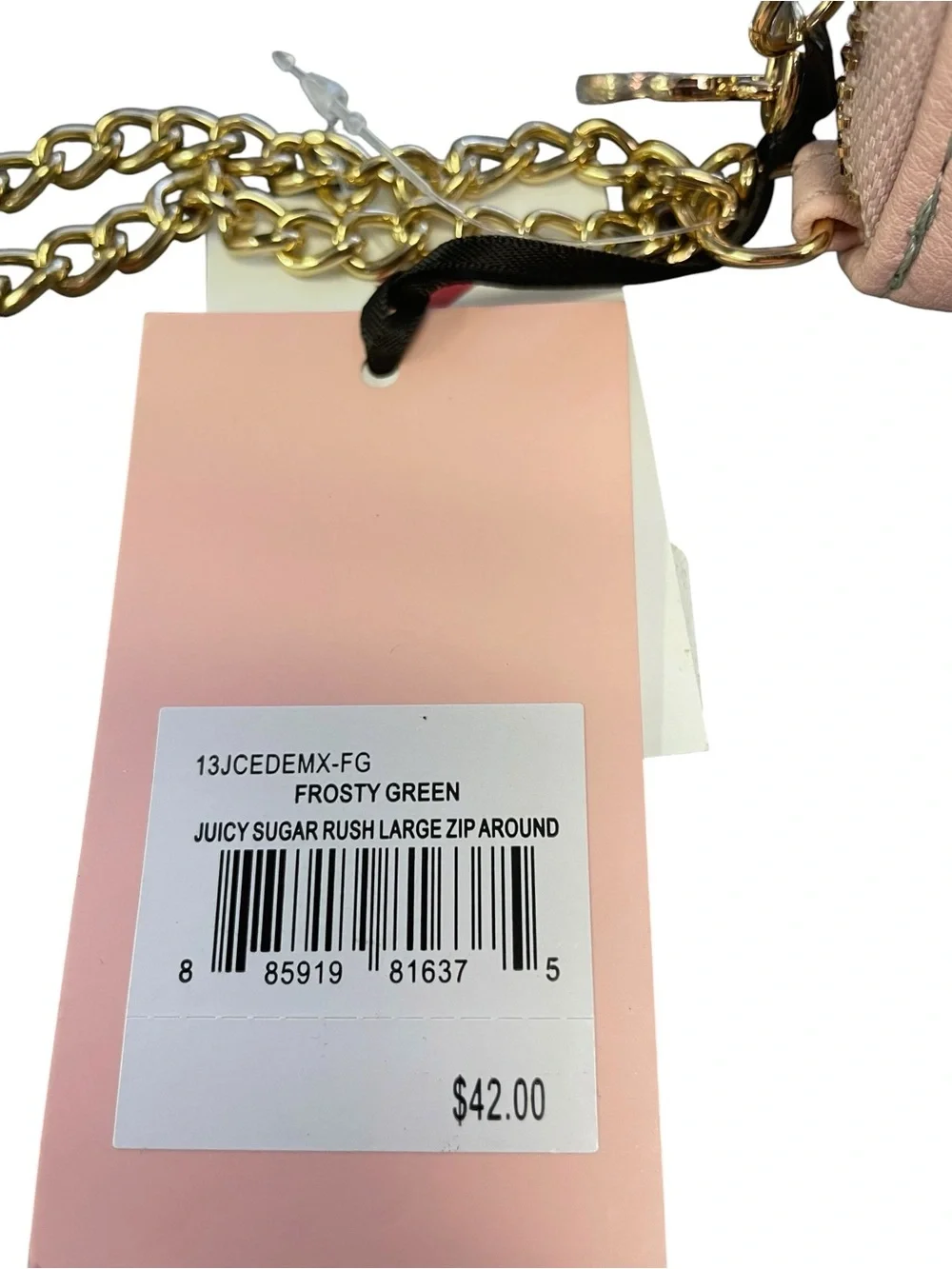 Juicy Couture Green Suede Logo Wallet